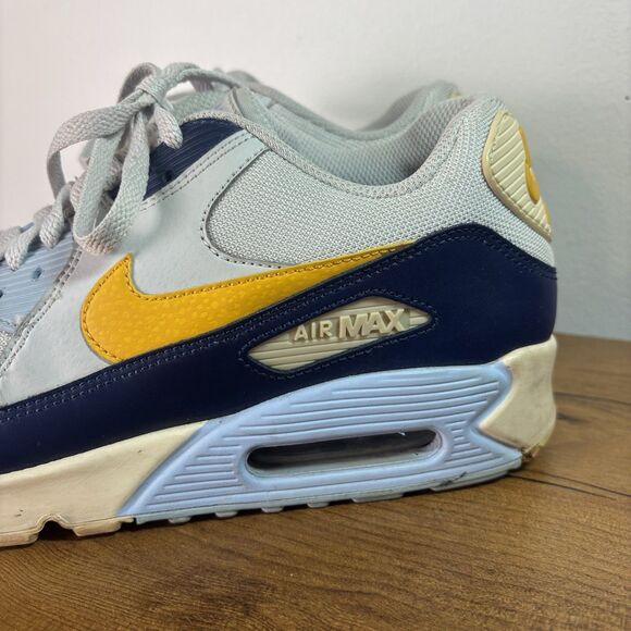 NIKE Air Max 90 Essential Royal Tint Mens Sneakers SZ 10 Platinum-Yellow Ochre main image 4